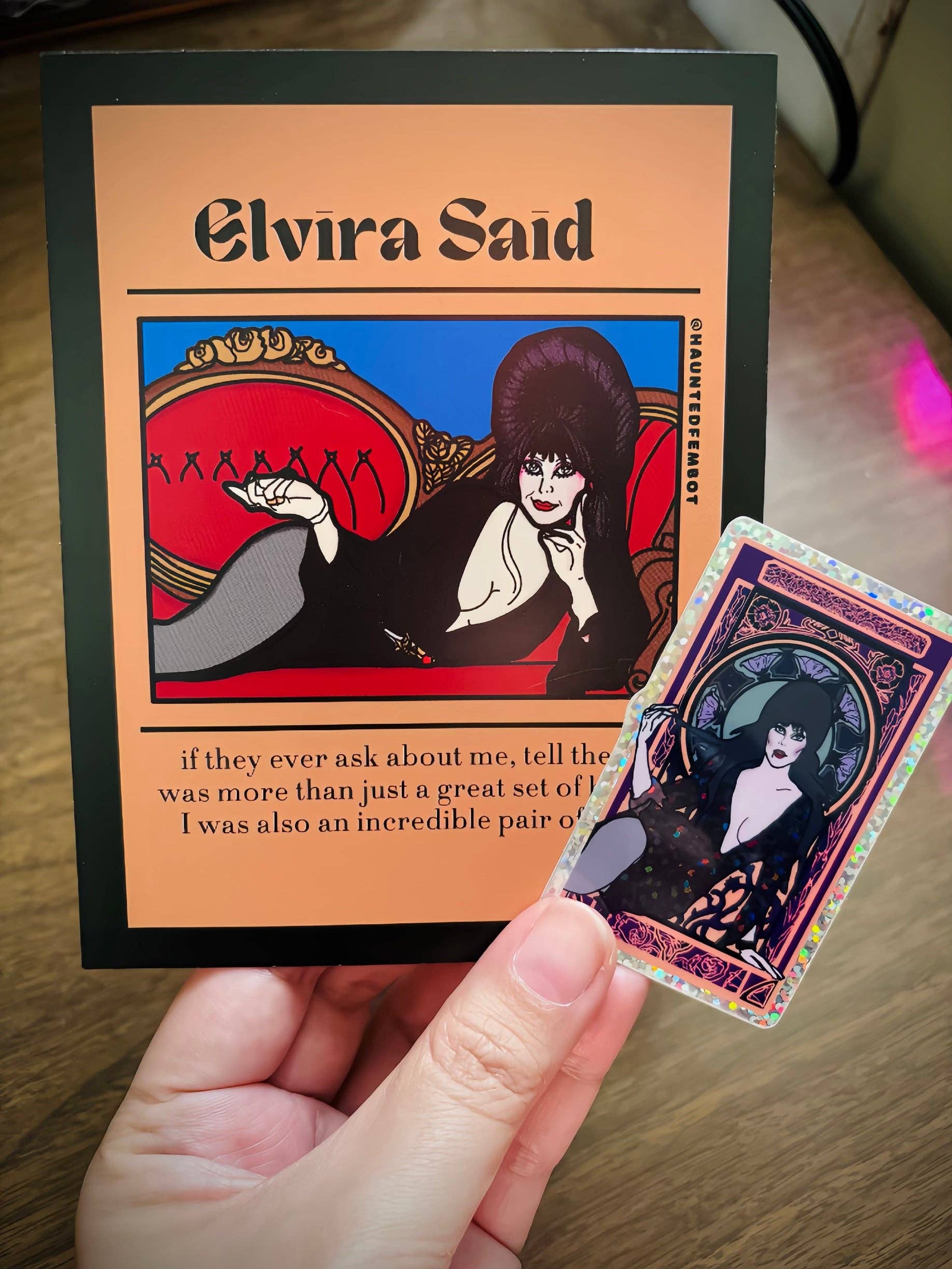 Haunted Fembot - Wholesale Sticker - Elvira Glitter Water Bottle Sticker4