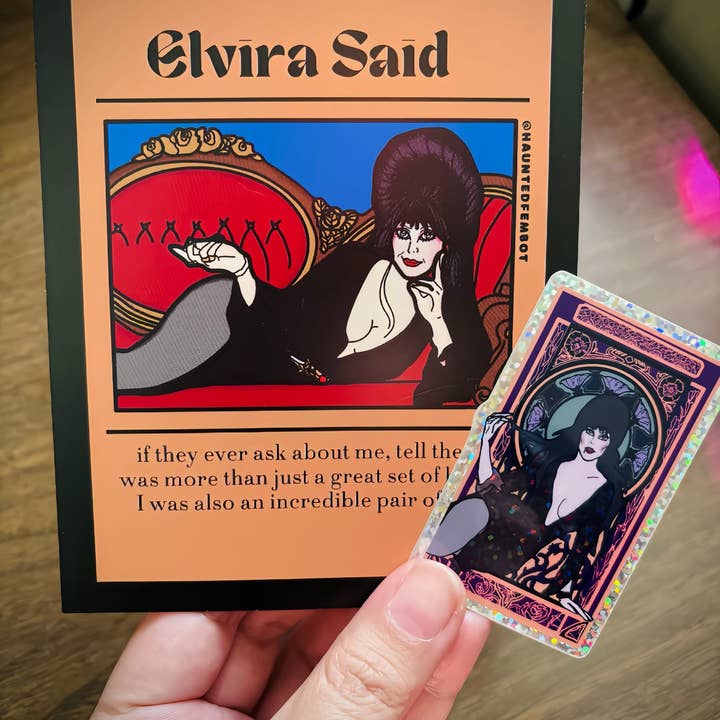 Haunted Fembot - Wholesale Sticker - Elvira Glitter Water Bottle Sticker4