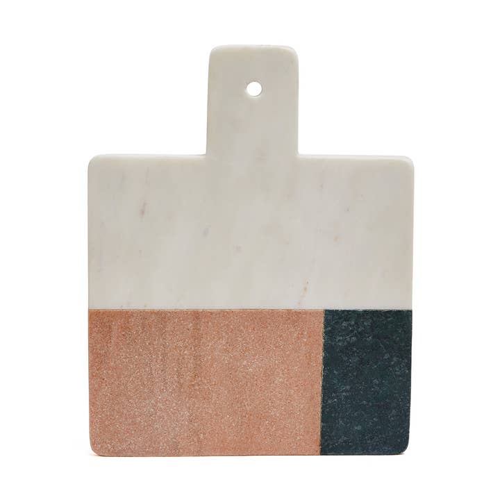 3-Tone Colorblock Marble Charcuterie Board with Handle for wholesale by Lexi Home