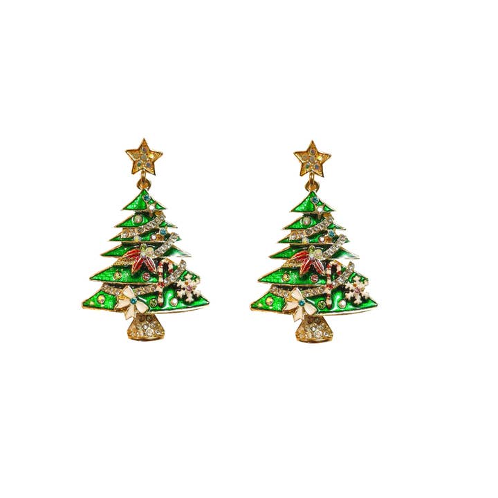 Enamel Christmas Tree Drop Earring in Multi & Gold
for wholesale by Last True Angel