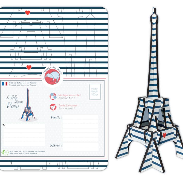 Eiffeltornet trä att montera (tillverkat i Frankrike) för wholesale av L'établi des kiwis