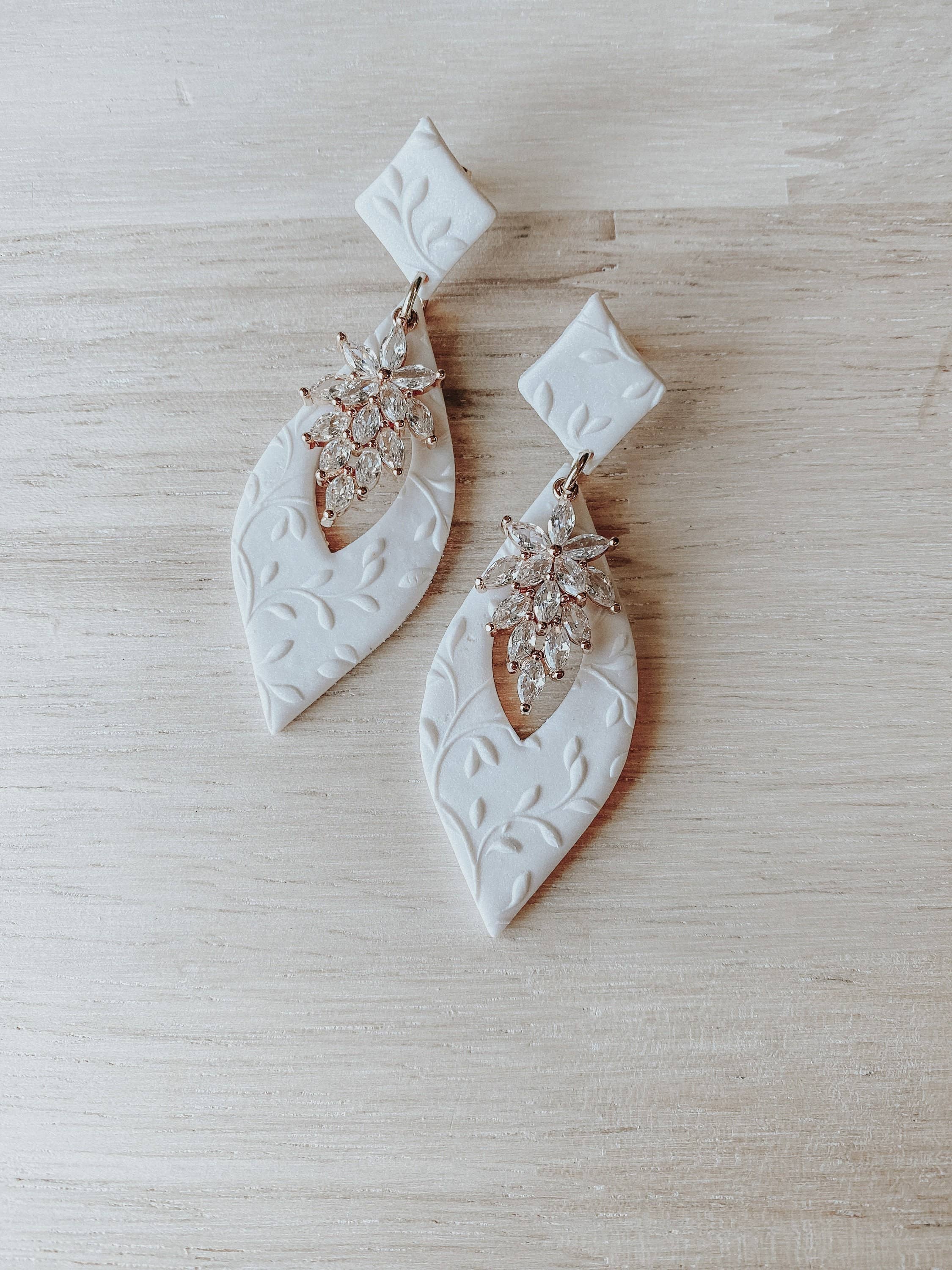 Clay & Fern Co. - Wholesale Dangle Earrings - Juniper Earrings - Floral Wedding Earrings