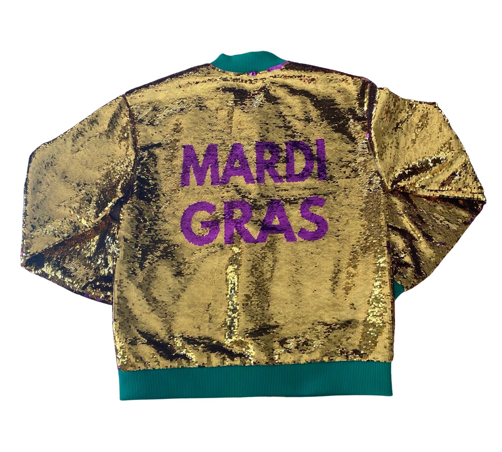 My Petite & Me – wholesale Bomber jacket – Kids – Child's Mardi Gras Flip Sequin Bomber Jacket 2