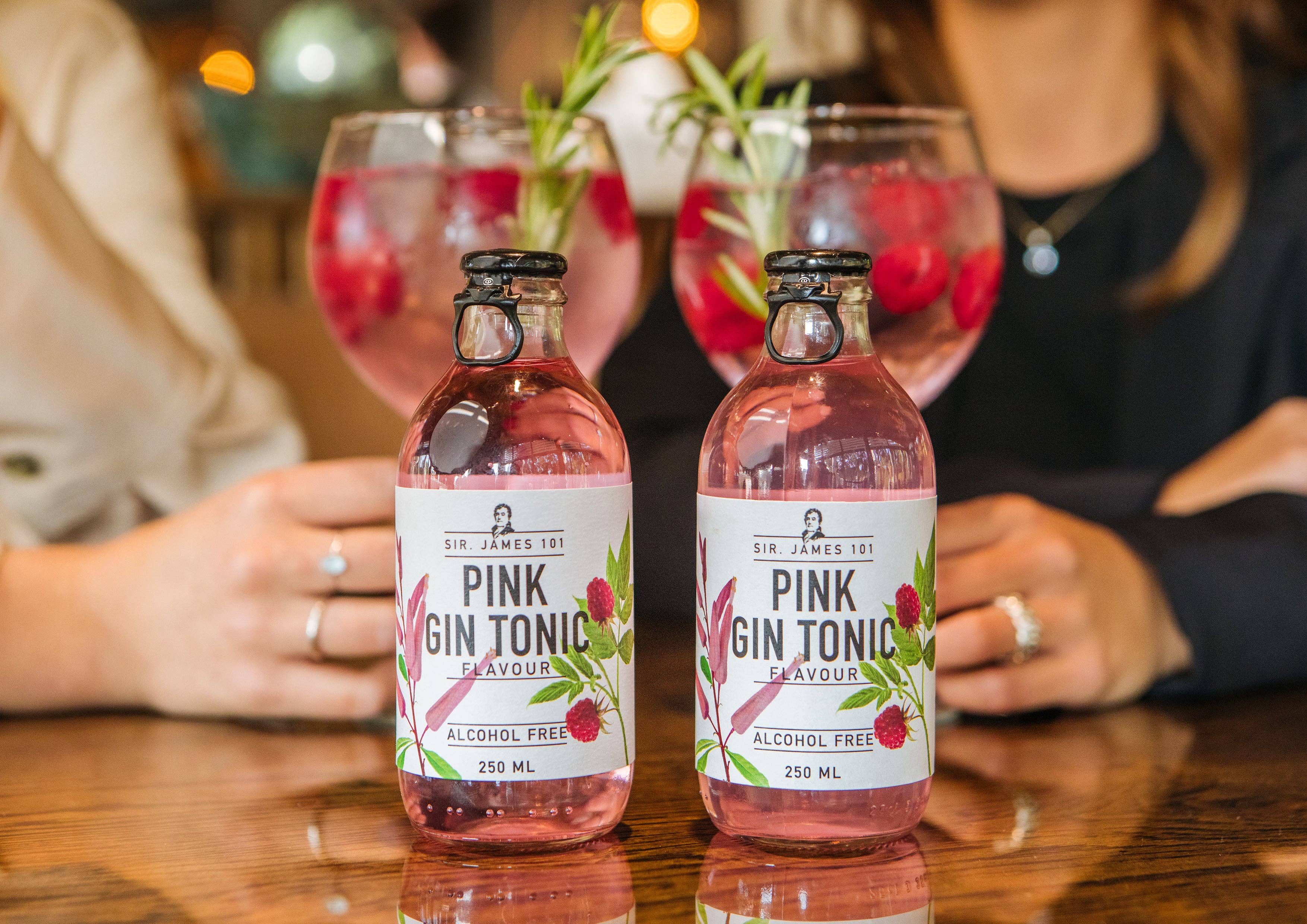 SureShot - Vendita all'ingrosso Aperitivo/Cocktail analcolico - SureShot Sir James Pink Gin Tonic 0% - 250 ml1