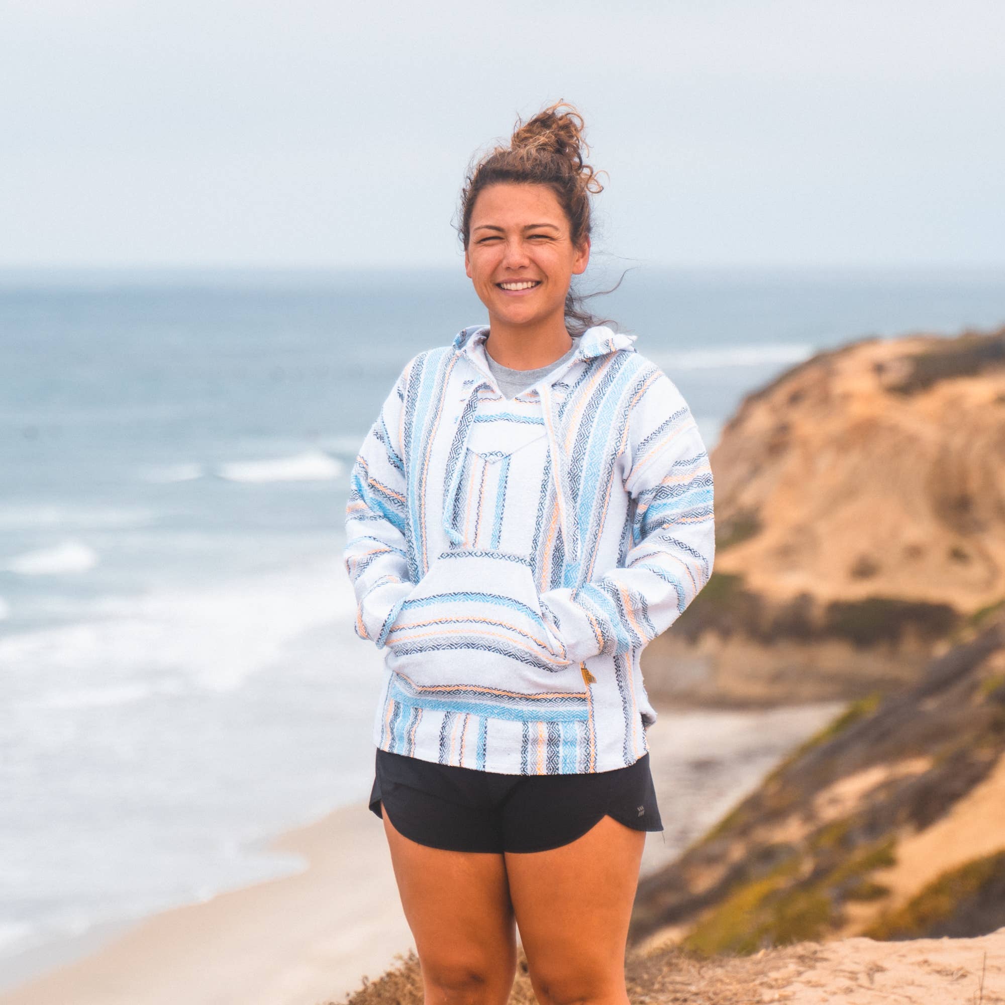 West Path – wholesale Hoodie – Unisex – Mexican Poncho Baja Hoodie - Soft Hooded Sweater - White3