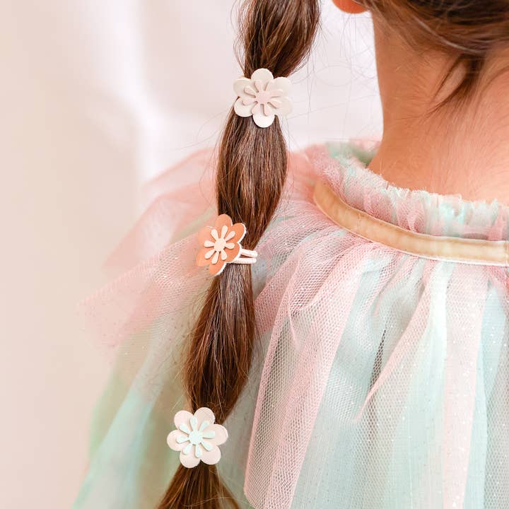 Bluebell Petite - Wholesale Hair Tie - Kids - Flower Hair Ties Lilac Metallic 3