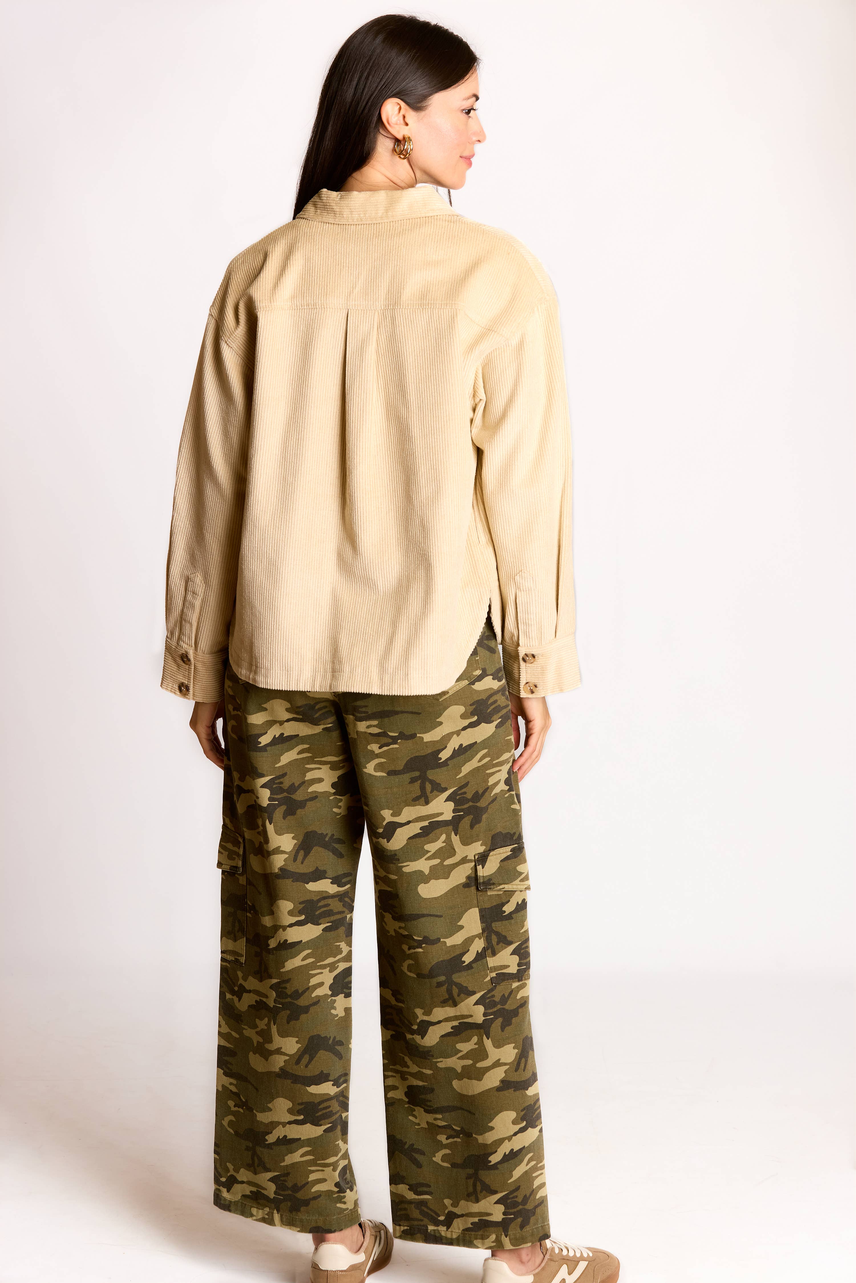 Before You Collection - Vente Chemise à col boutonné – femme - Chemise boutonnée en velours côtelé16