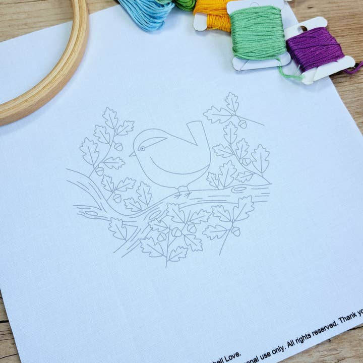 Wren Embroidery Panel Pack for wholesale by Bluebell Love