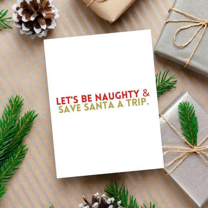 Naughty List Xmas Card, Dirty Christmas Cards, Funny Xmas for wholesale by As Told By Ellie