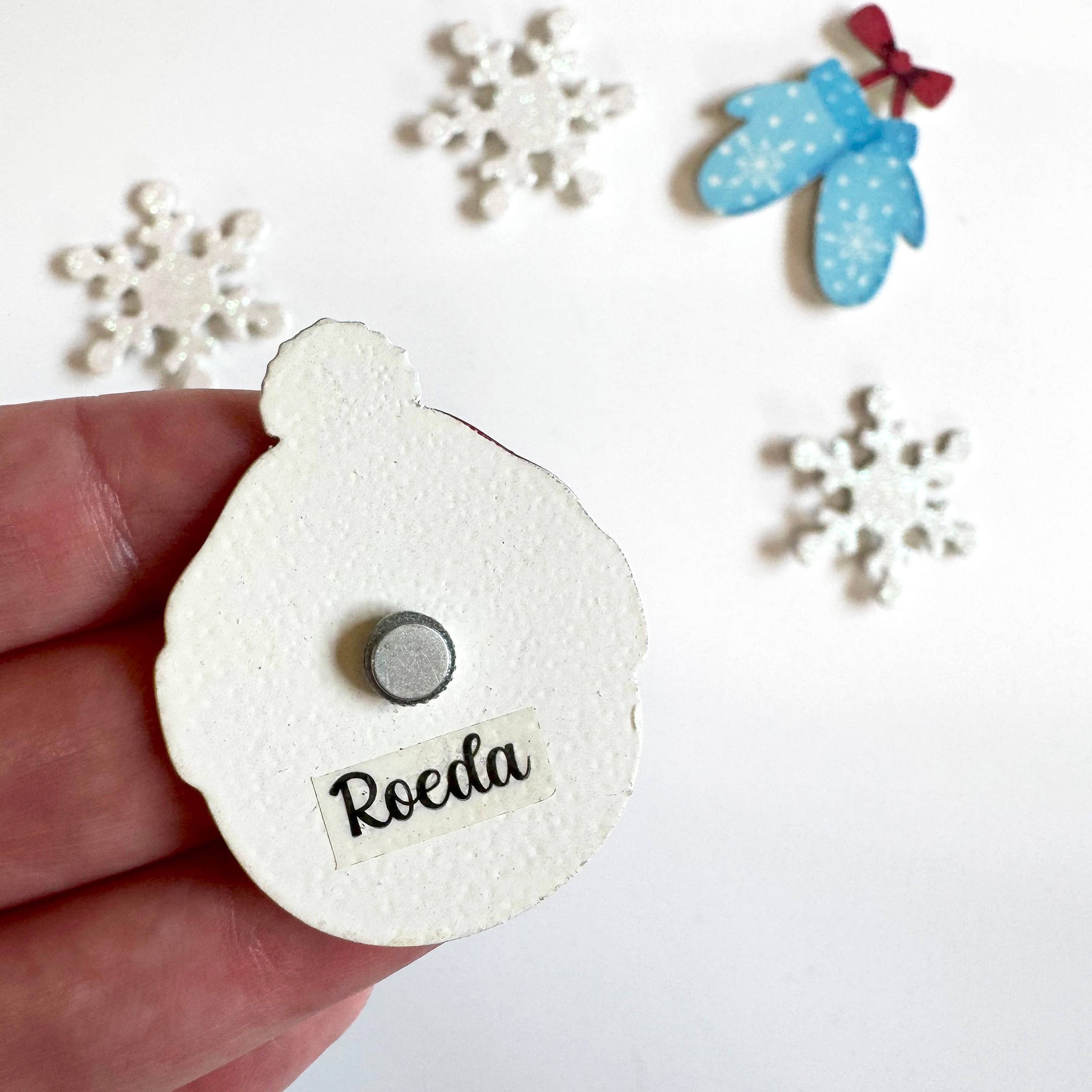 Roeda Studio - Wholesale Magnet - Snowman Face Magnet, Red, Winter Decor1