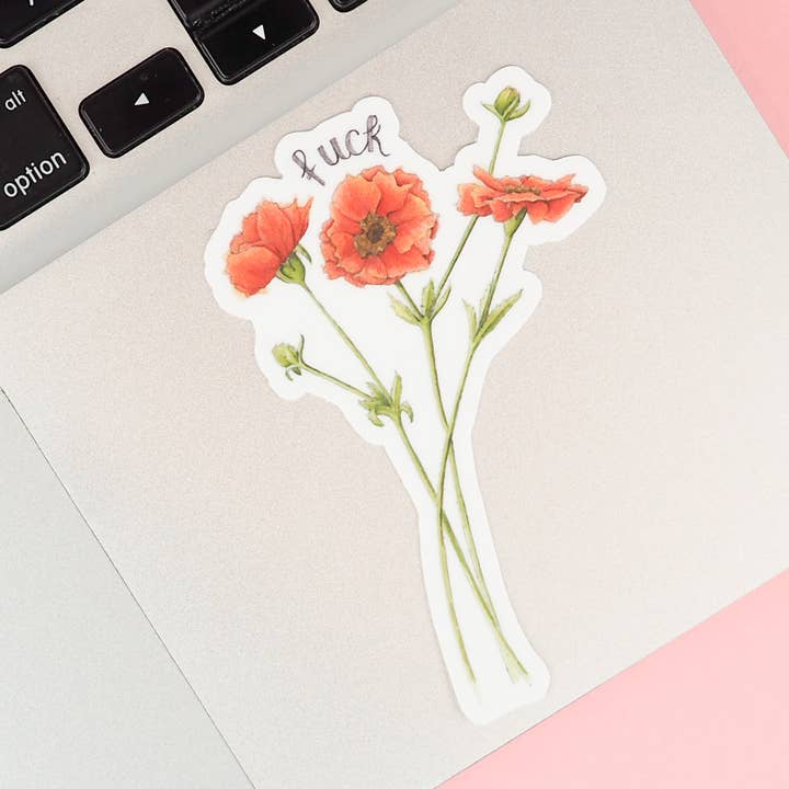 Fuck Sticker for wholesale by Naughty Florals