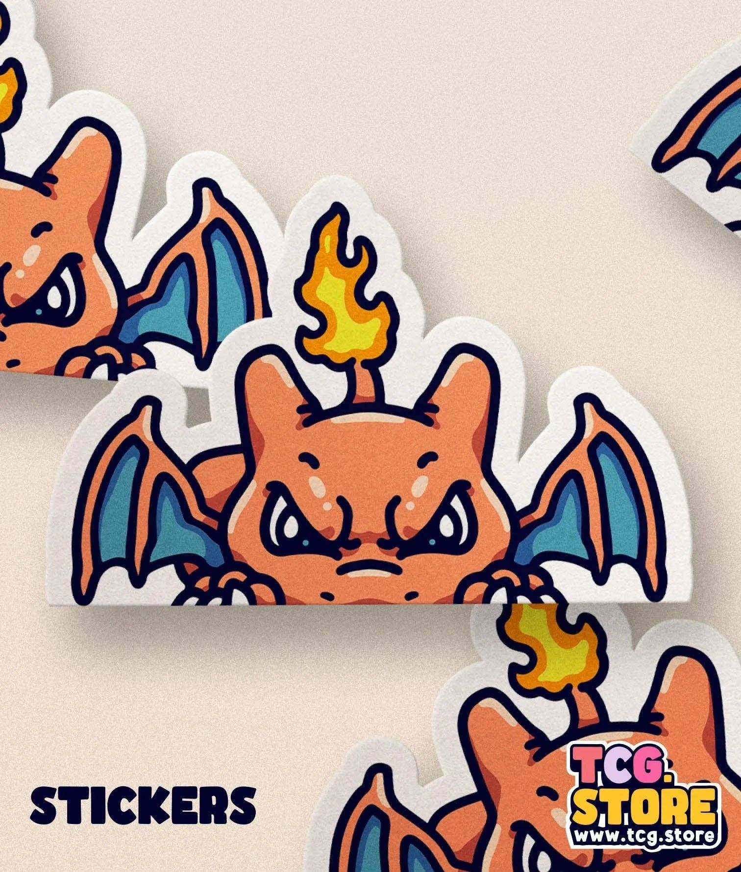 TCG.Store - TCGDOTSTORE - Wholesale Sticker - Charizard Peeking Pokémon Sticker2