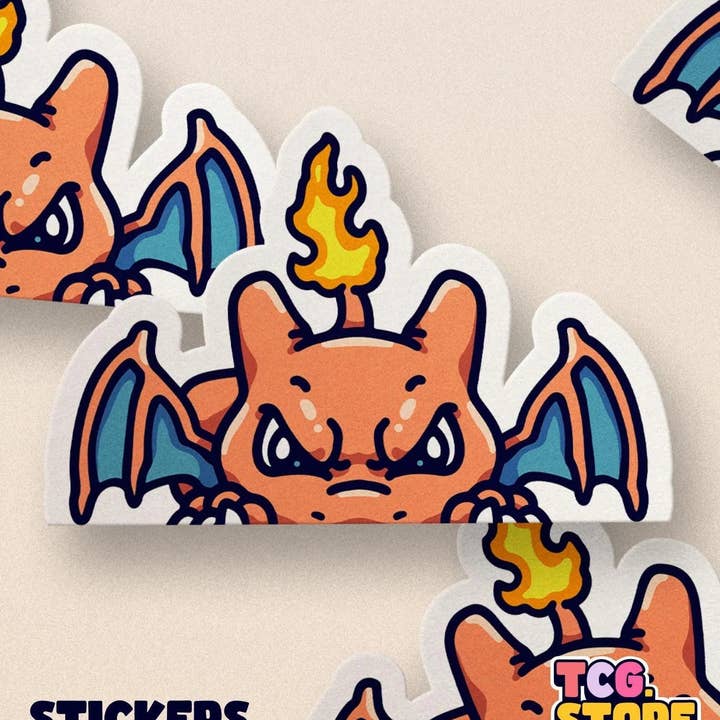 TCG.Store - TCGDOTSTORE - Wholesale Sticker - Charizard Peeking Pokémon Sticker2