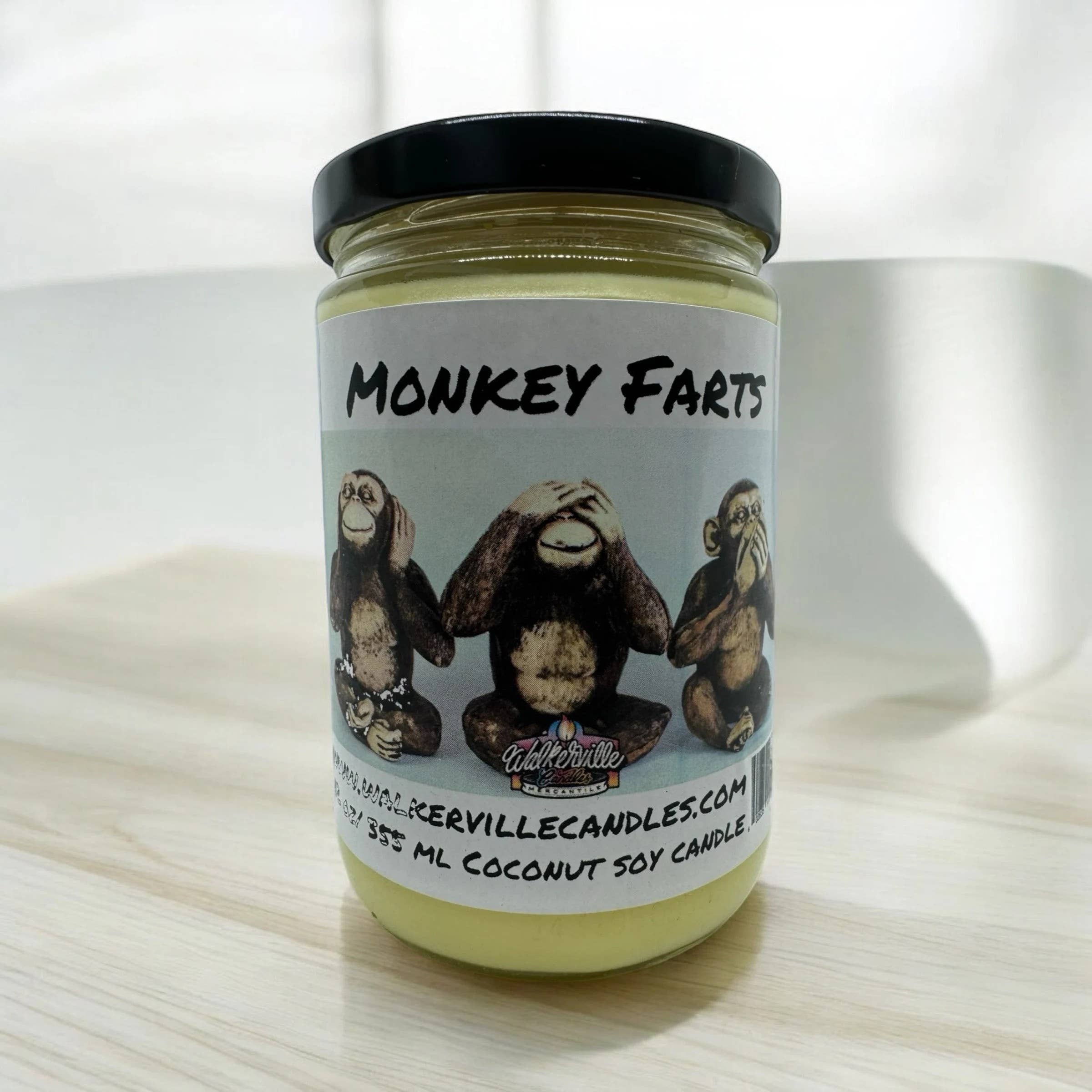 Walkerville Candles - Wholesale Jar/filled candle - Monkey Farts Eco-friendly 12 oz Coconut Soy Candle