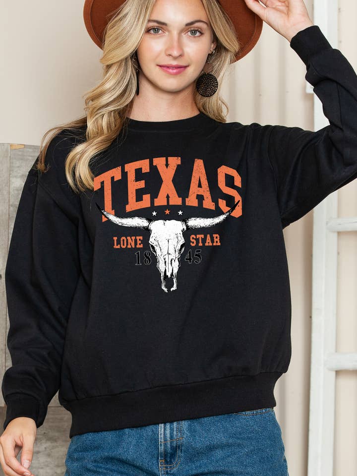 BT1934 SC TEXAS - Sweatshirt à manches longues pour la vente par BouTeeQue Closet