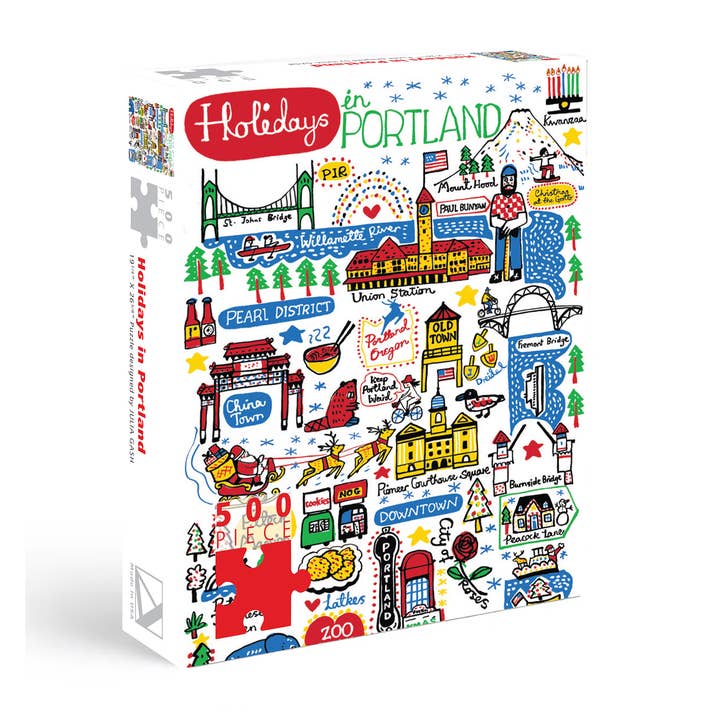 Holidays in PDX Puzzle 500 Piece Puzzle for wholesale by Allport Editions
