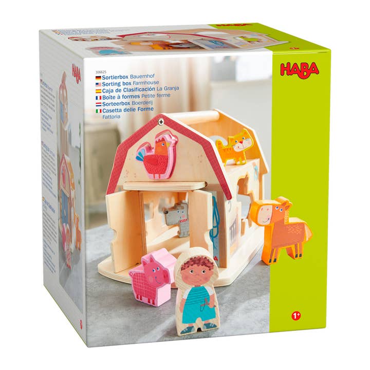 HABA USA - Wholesale Wood Toy - Kids - Farm Sorting Box | Wooden Shape Sorter & Learning Toy