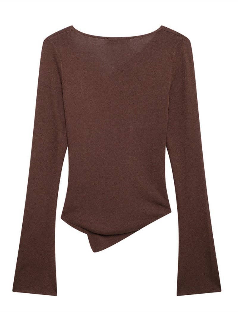 Katinki - Wholesale Blouse - Women's - Asymmetrical Buttoned Long Sleeve Top3