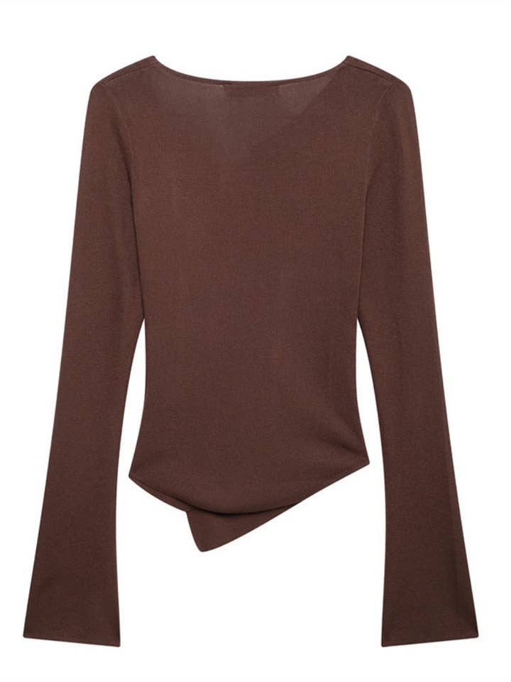 Katinki - Wholesale Blouse - Women's - Asymmetrical Buttoned Long Sleeve Top3