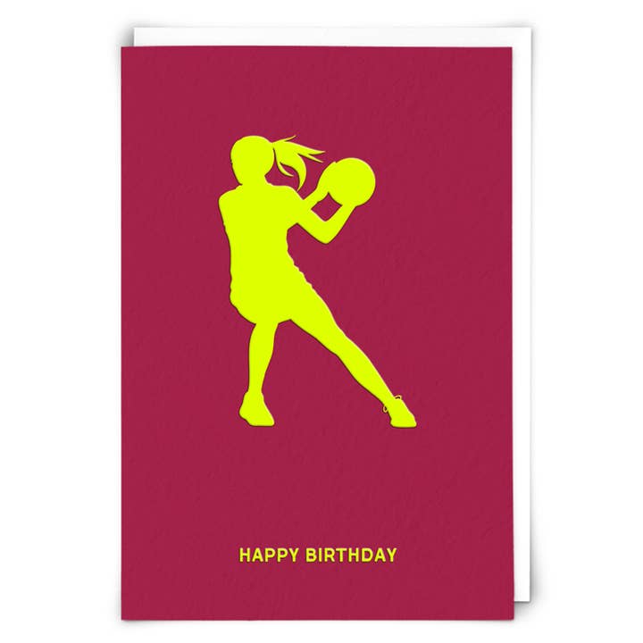 Redback Cards UK – wholesale Birthday card – Netball Pink Greeting Card