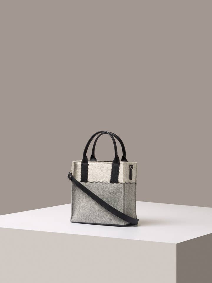 Bolso Jaunt Mini de Lana Merino Granito, Blanco Jaspeado y Negro para venta al por mayor de Graf Lantz