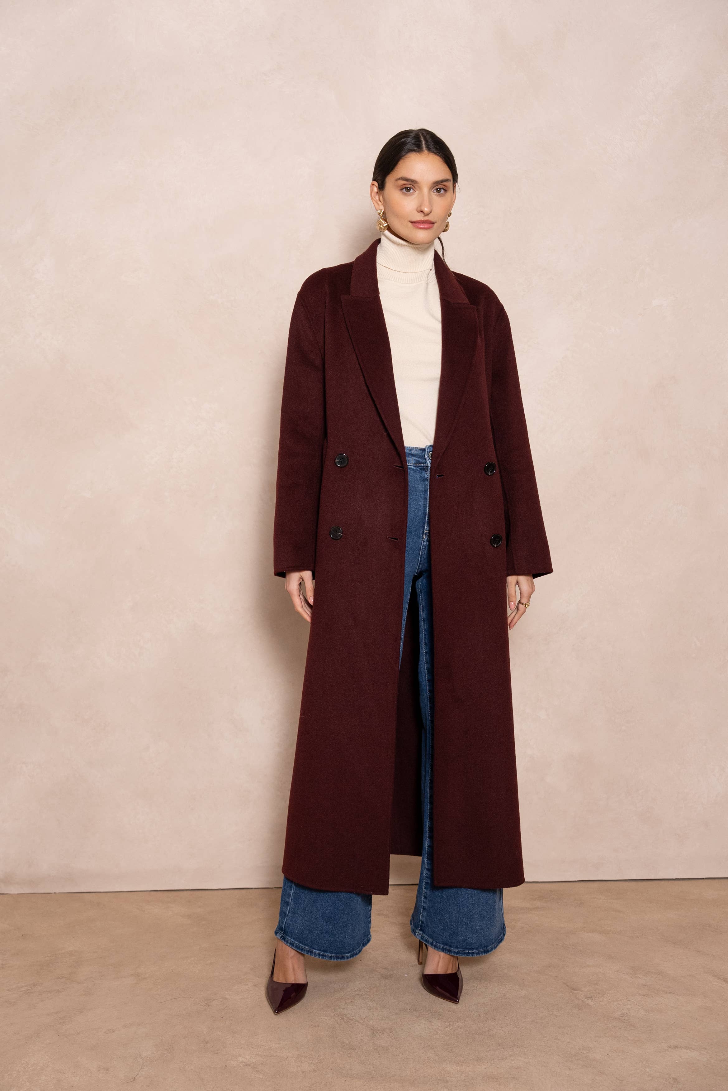 Attentif Paris – Großhandel Mantel - Damen – Extra langer, handgenähter Oversize-Mantel aus Wollmischung49