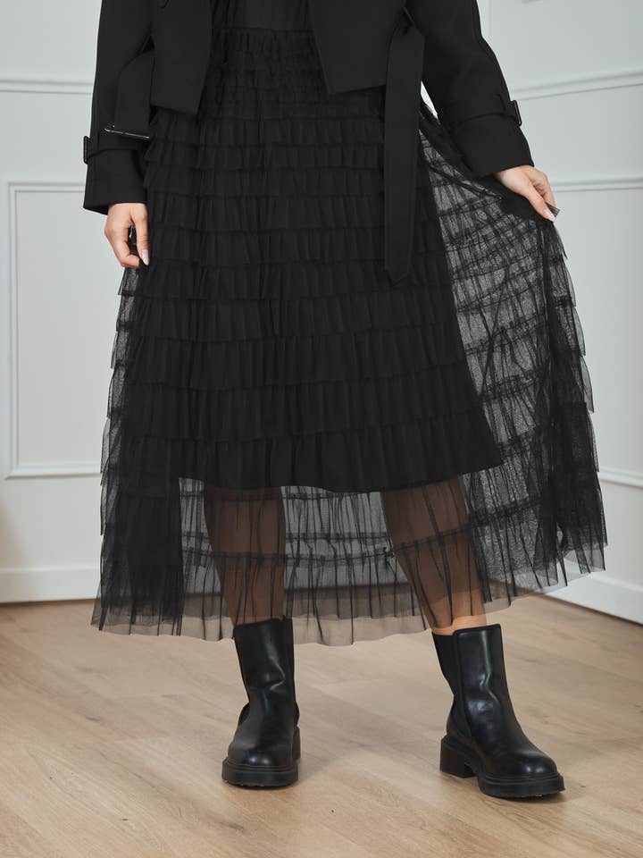 LULUMARY - Wholesale Skirt - Women's - Long tulle skirt SK787A13