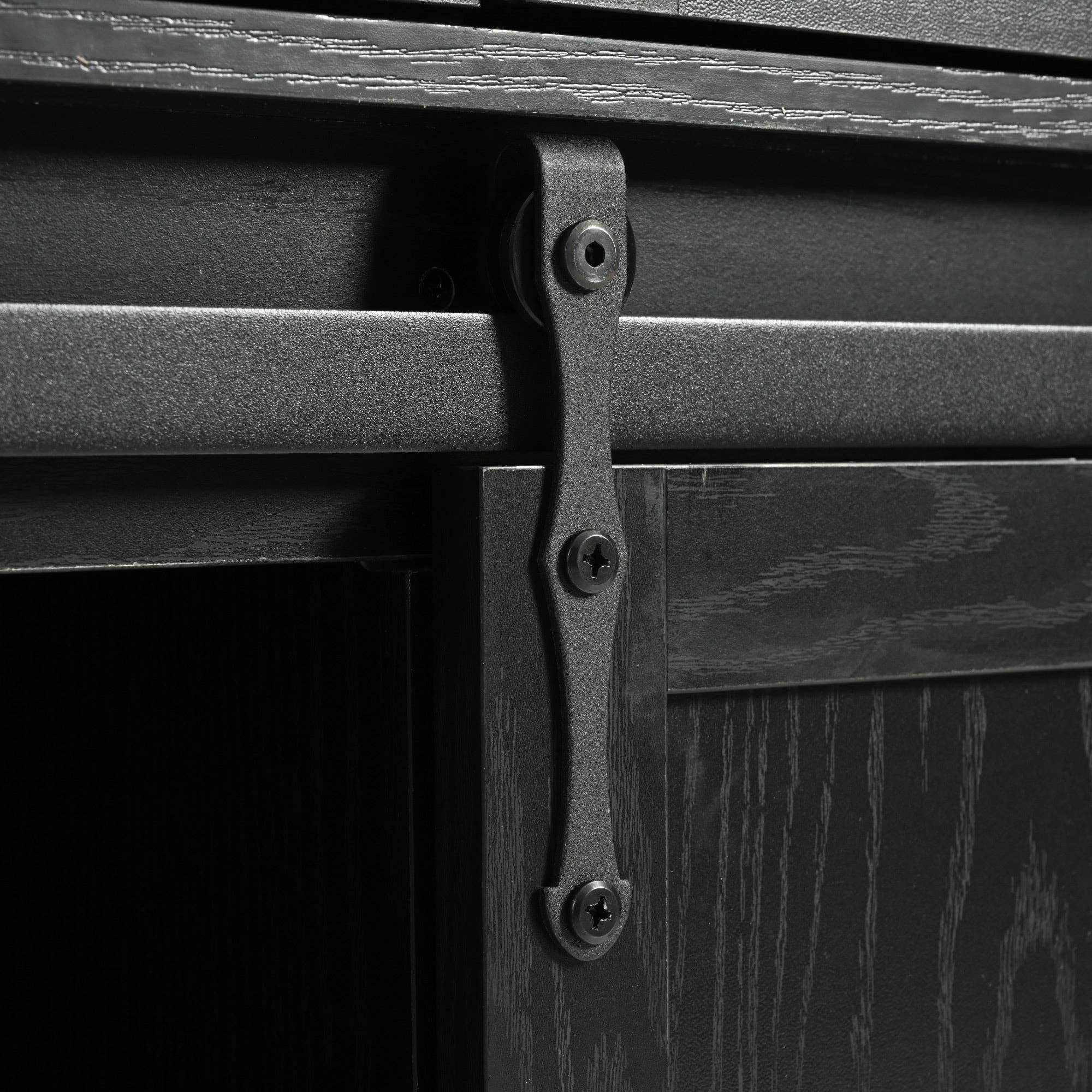 Orange County Decor - Wholesale Kitchen Storage/Organizer - K&K 53.7" Farmhouse Kitchen Island With Power Outlet, 2 Sliding Barn Door Kitchen Storage Island With Drop Leaf, Spice Rack Rolling Kitchen Cart On Wheels, For Home, Kitchen And Dining Room, Black35