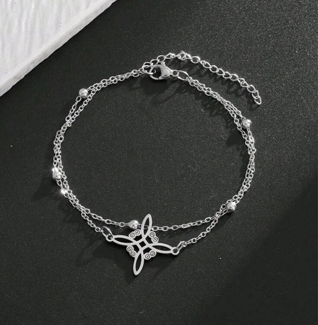 Magic Moon - Vente Bracelets à breloques/pendentifs - Bracelet Double Nœud de Sorcière0