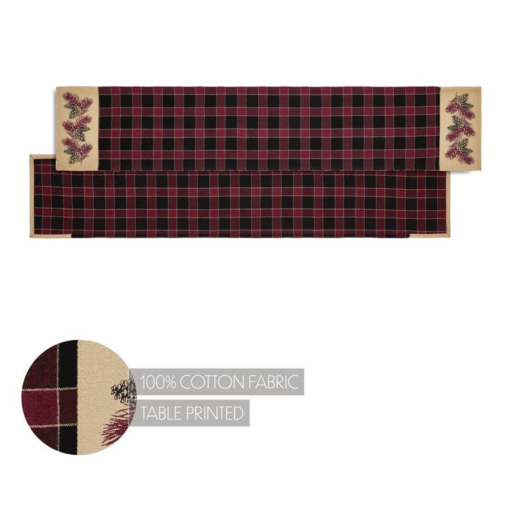 VHC Brands - Wholesale Table Runner - Connell Pinecone Runner 12x60