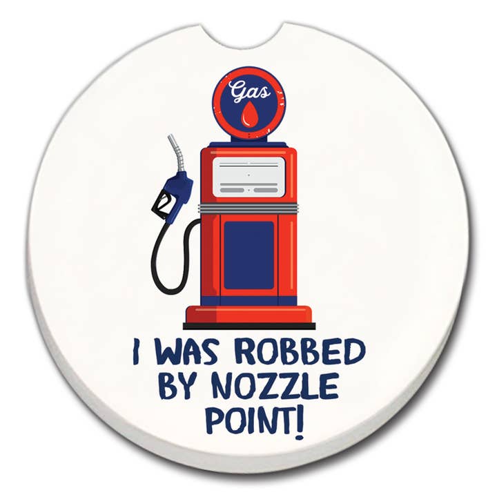 "Robbed" 1 Pack Absorbent Stone Car Coaster for wholesale by Conimar Promotions