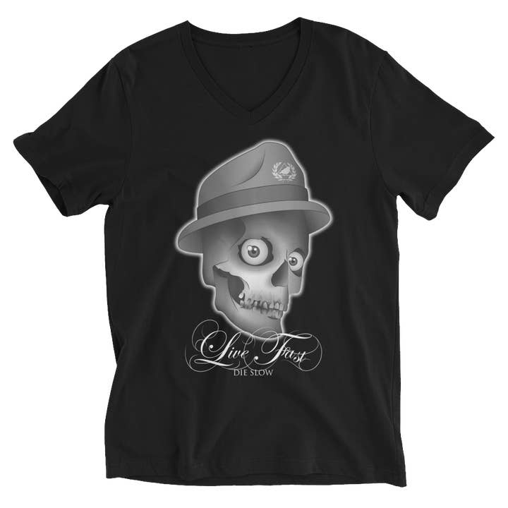 LIVE FAST DIE SLOW kortærmet T-shirt til mænd med halsudskæring for engroshandel hos Locu Clothing