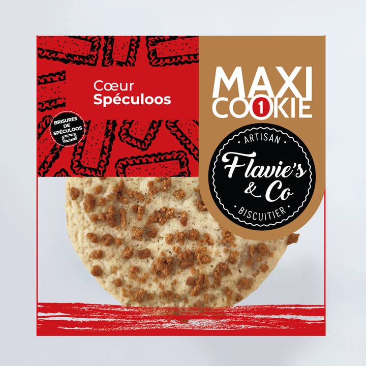 Maxi Cookie med hjerte af speculoos for engroshandel hos Flavie's & Co