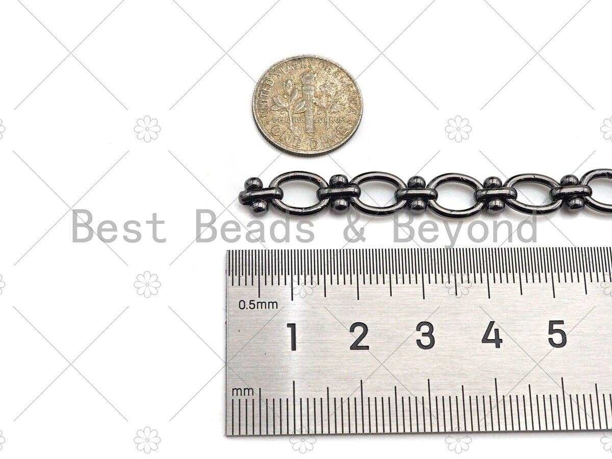 BestBeads&Beyond - Wholesale Link & Chain Necklace - High Quality Hand Made Oval T Ball linked Chain, 18K Gold Filled Chain, Wholesale bulk Chain, 8x10mm, sku#M3173