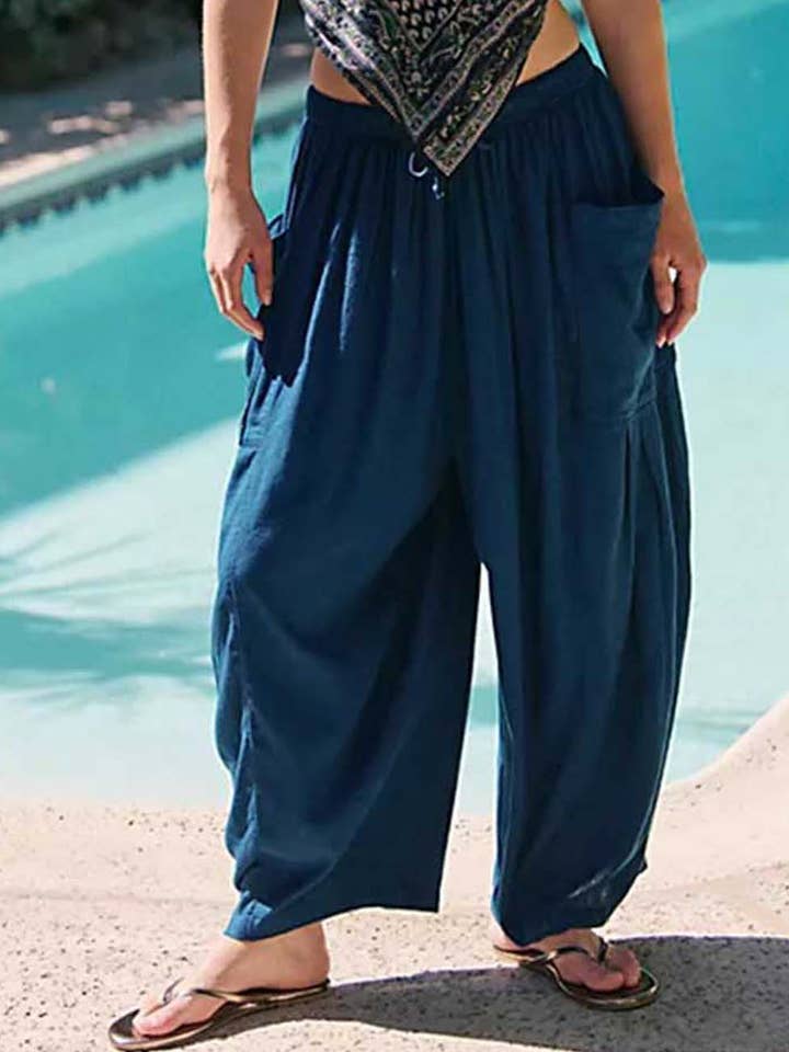 Damen Elastische Taille Kordelzug Tasche Cuzy Hose für den Großhandel von Sweetkama