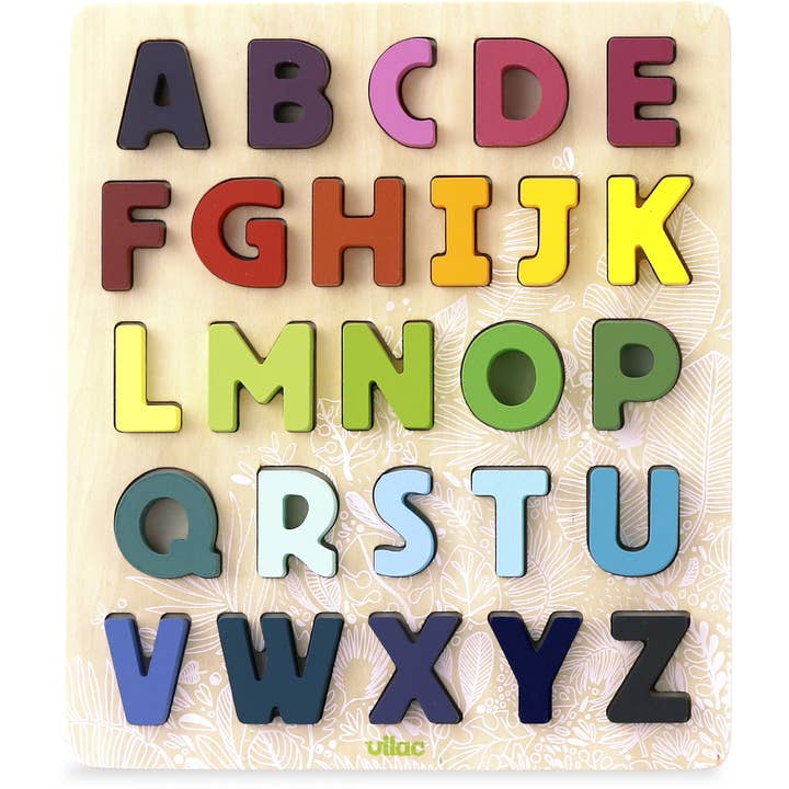 Vilac Alphabet Puzzle Wooden Letter Learning & Shape Toy for wholesale by Hippychick