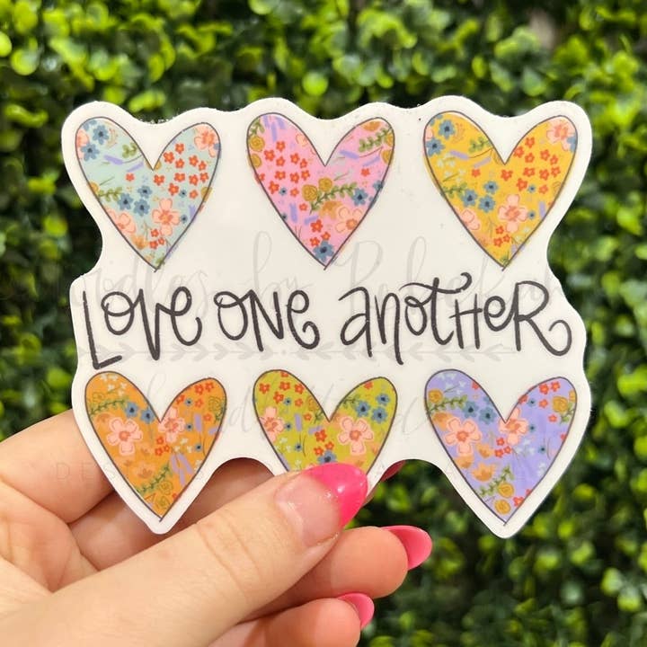 Doodles By Rebekah - Wholesale Sticker - Love One Another Hearts Sticker0