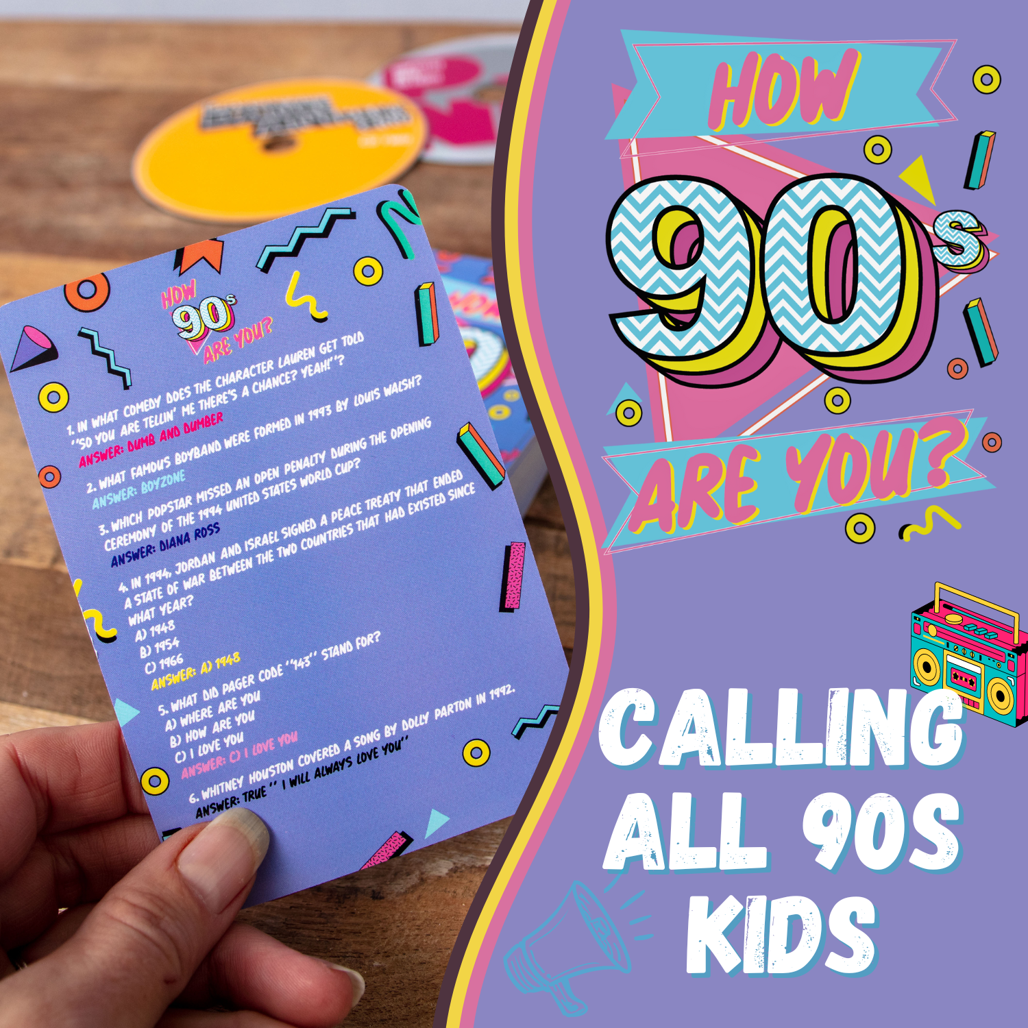 Boxer Gifts - Wholesale Card Game - How 90's Are You? 1990s Trivia Cards1