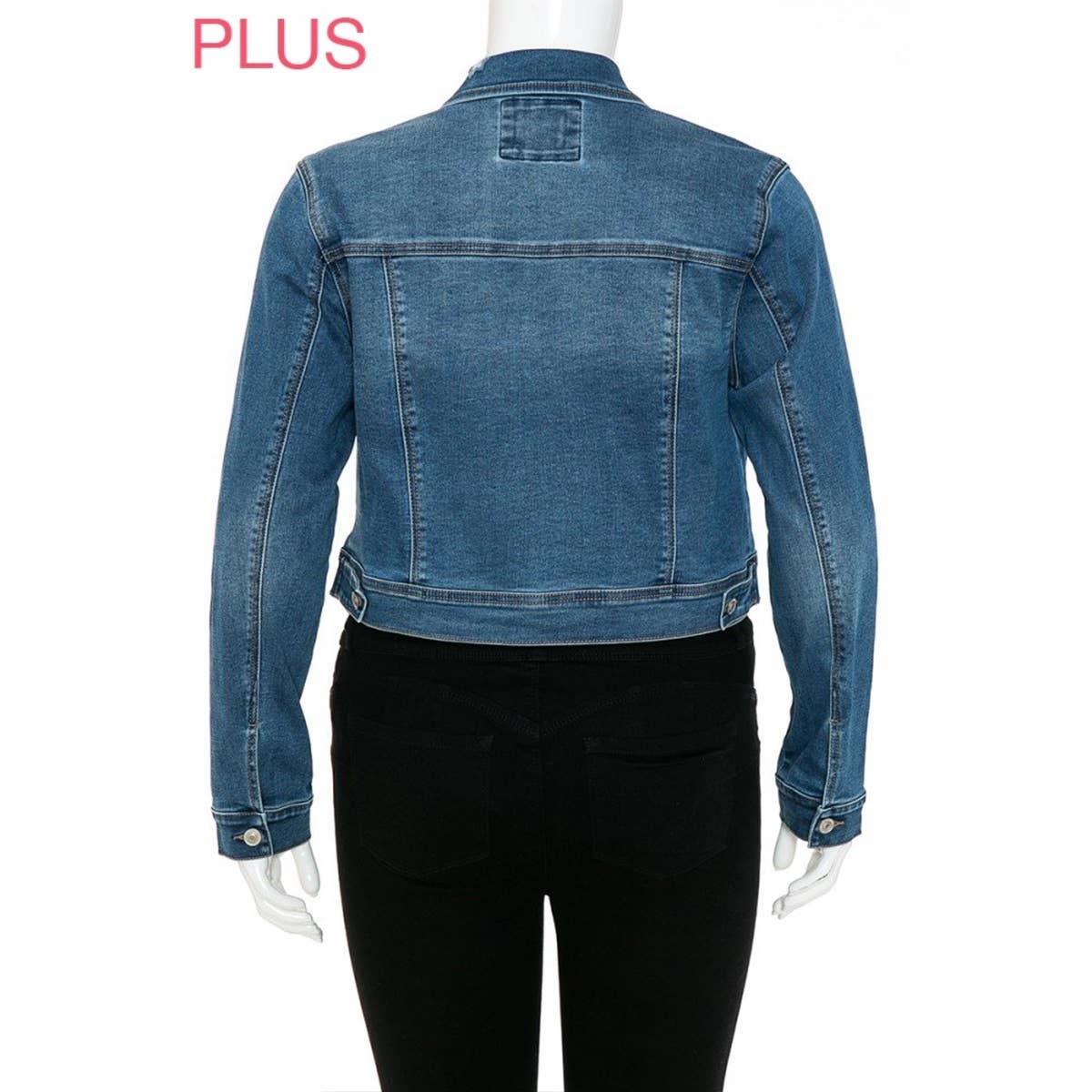 UP CLOTHING - Wholesale Denim Jacket - Women's - PLUS SIZE REPREVE DESTRUCTED JACKET10