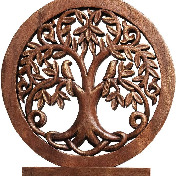 Baum des Lebens aus Holz, handgefertigt für den Großhandel von Decozen