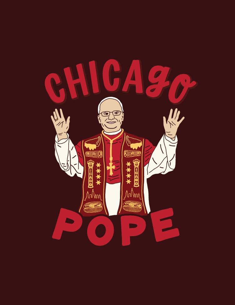 Lettering Works - Wholesale Magnet - Chicago Pope Leo XIV Thick Rectangle Magnet1