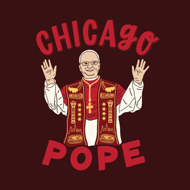 Lettering Works - Wholesale Magnet - Chicago Pope Leo XIV Thick Rectangle Magnet1