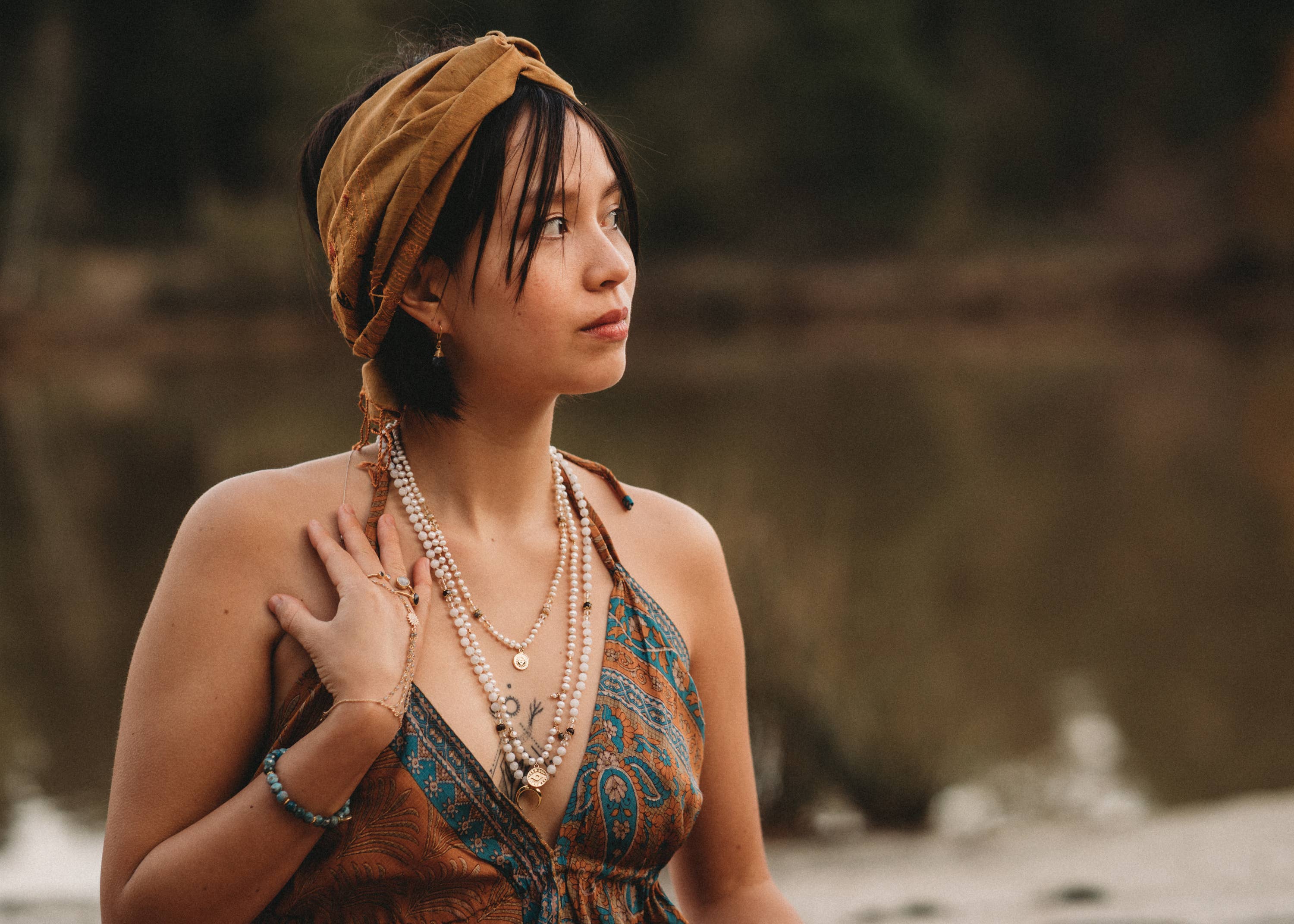 Lila in the Sky - Wholesale Prayer Beads Necklace - Pearl Mala2