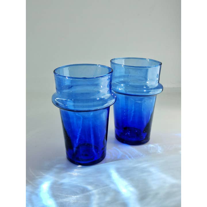 Nayda Diaries - Wholesale Drinking Glass/Cup - Blue Beldi glass3