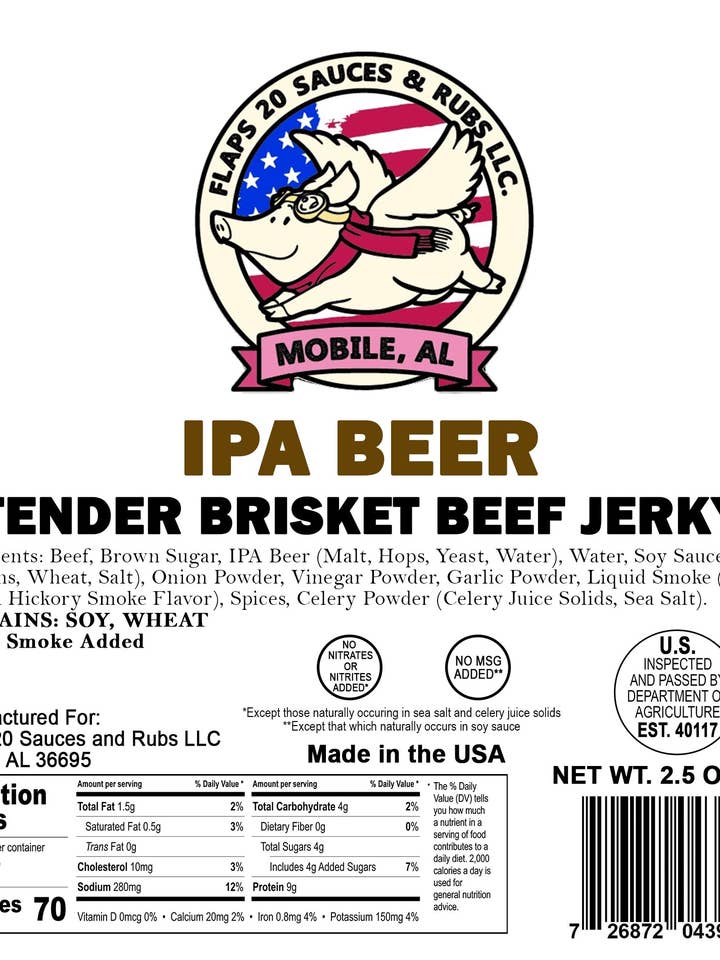 Beef Jerky Sampler for wholesale by Flaps 20 Sauce and Rub