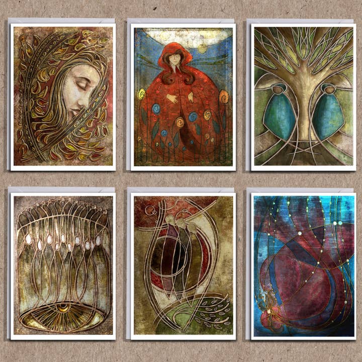 Art Nouveau Variety Pack of Greeting Cards Boxed Set for wholesale by Coreyartus Imagery