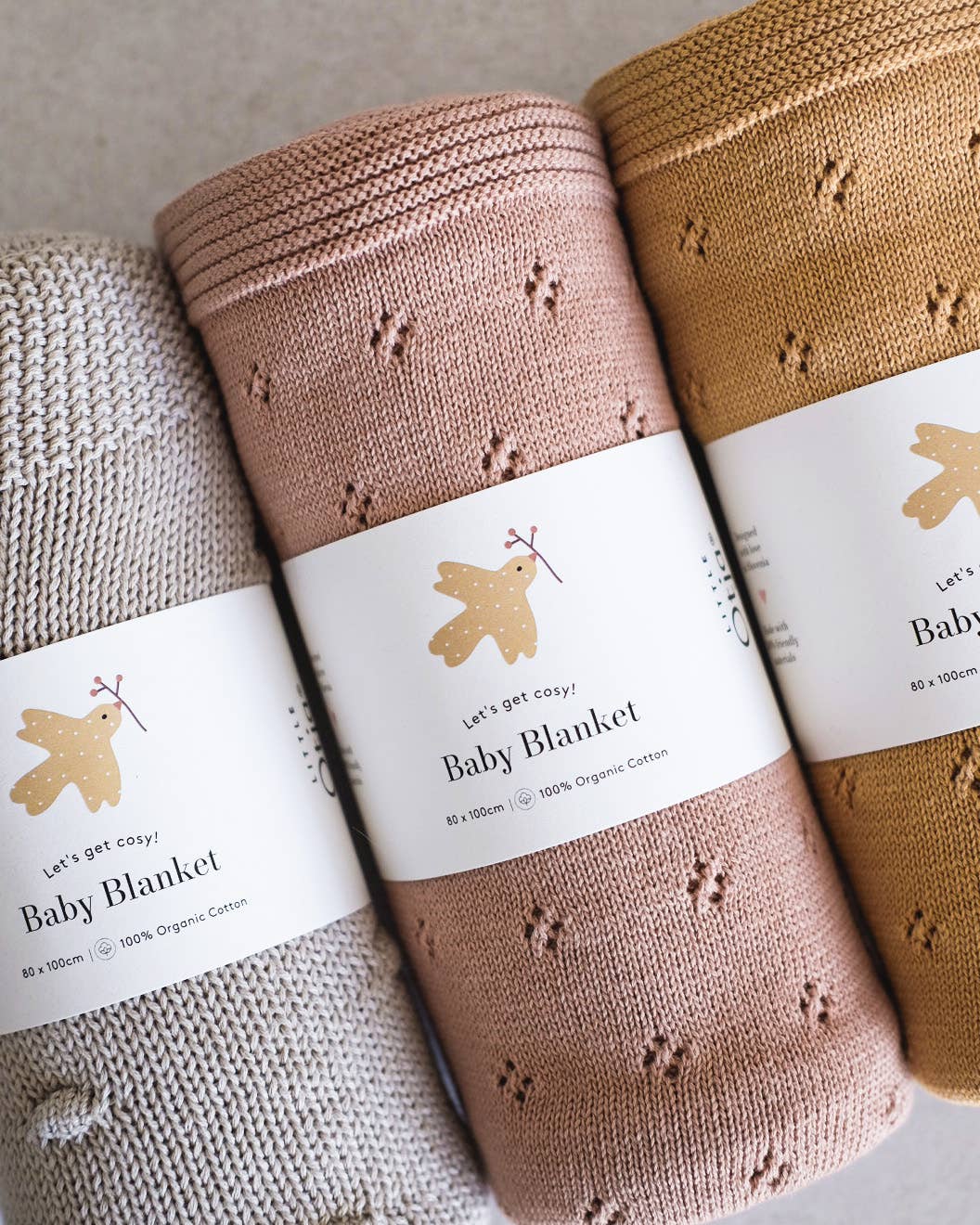 Little Otja - Wholesale Milestone Blanket - Kids & Baby - Organic Cotton Knitted Blanket, Ochre3