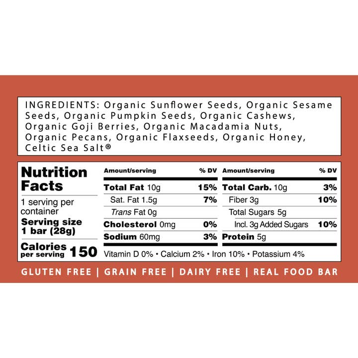 Raw Crunch® - Wholesale Snack Bar - Raw Crunch® - Organic Goji Berry - 12 bars