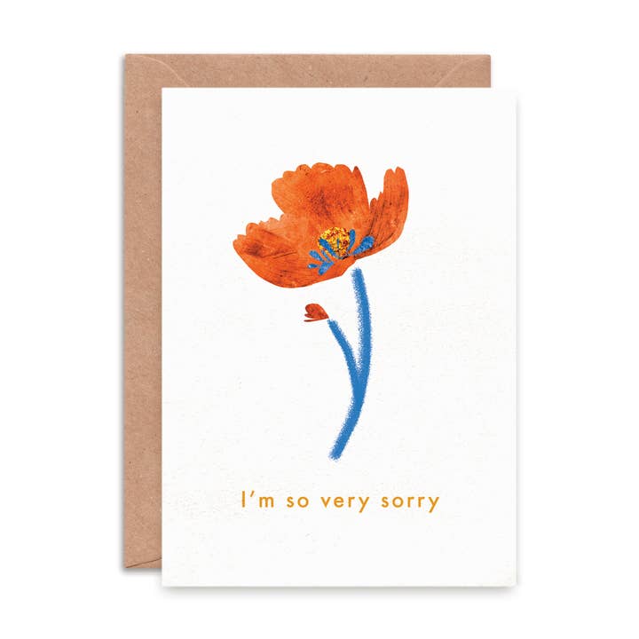 'Im So Very Sorry' Greeting Card | Sympathy Thinking of You for wholesale by Emily Nash Illustration Greeting Cards
