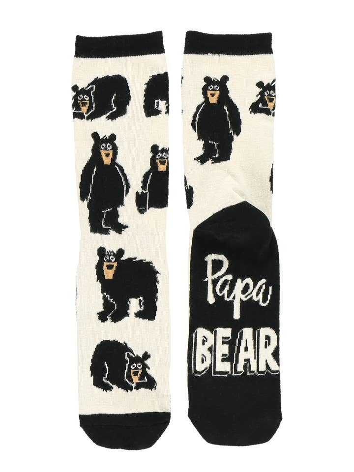 Papa Bear Crew Sock One Size for wholesale by Lazy One
